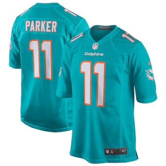 mens nike devante parker aqua miami dolphins game jersey